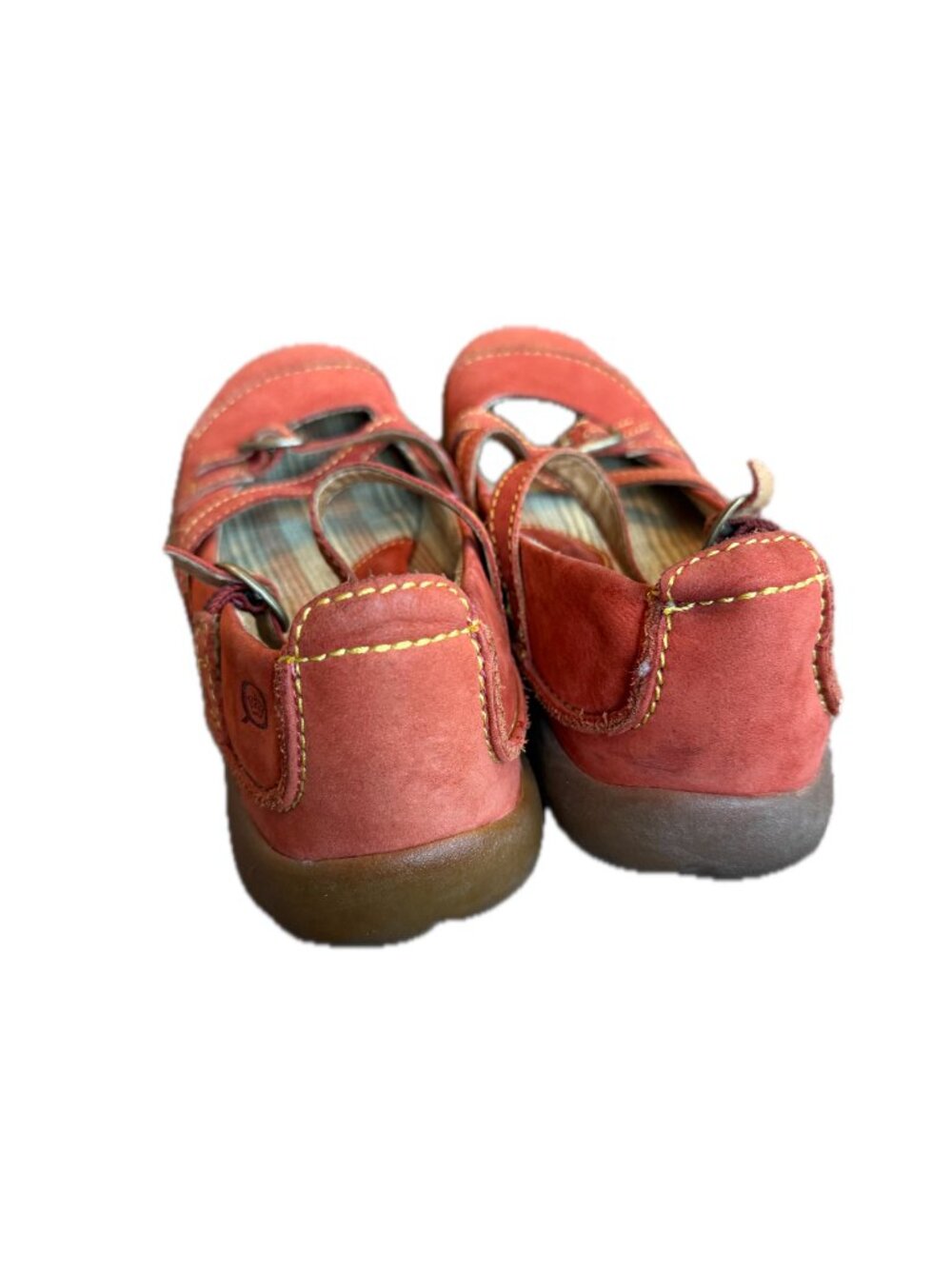 Born Rust Red Mary Jane Double Buckle Strap Flats Cushioned Size 7 Women's - Picture 11 of 11